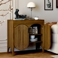 thumbnail image 3 of LEFHDA 2PCS Buffet Cabinet, Sideboard Cabinet with Storage, Accent Storage Cabinet with Carved Arc Door Design for Kitchen Dining Room, 2 Doors Buffet Cabinet with Adjustable Shelves, 3 of 7
