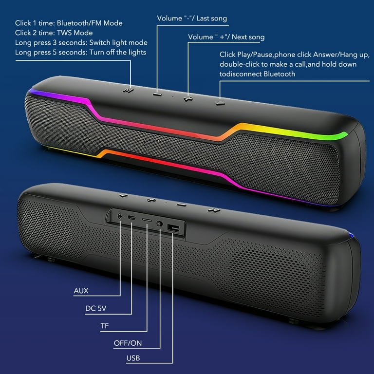 Amazon.com: Z ZAFFIRO Computer Speaker Mini Soundbar Wall
