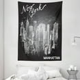 thumbnail image 1 of NYC Tapestry, New York Manhattan Typography with Sketchy Buildings Contemporary Print, Wall Hanging for Bedroom Living Room Dorm Decor, 60W X 80L Inches, Charcoal Grey and White, by Ambesonne, 1 of 2