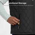thumbnail image 3 of COUVER Men's Diamond Quilted Full Zip Puffer Vest New Dark Grey M, 3 of 6
