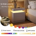 thumbnail image 4 of Mesa de Noche Moderna Blanca con LED y 2 Cajones, 4 of 6
