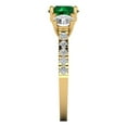 thumbnail image 3 of Three-Stone Engagement Ring for Women - 1.97ct Simulated Emerald in 18K Yellow Gold Promise Ring, 3 of 6