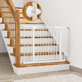 thumbnail image 4 of White Pressure Mounted Baby & Pet Gate 29.5"-45.3" Wide with Wall Protector, No Drill Walk Through Safety Gate for Doorways & Stairs, 4 of 8