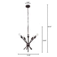 thumbnail image 3 of Transitional Metal 5 Light Ceiling Pendant with Wall Outlet Switch, Bronze, 3 of 3