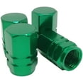 thumbnail image 2 of 4 PCS Style Polished Aluminum Chrome Tire Valve Stem Caps (Green), 2 of 3