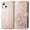 Rosegold, variant on Wallet Case For iPhone 13, Clover Embossed Magnetic Closure Premium PU Leather [Folio Flip][Kickstand][Card Slots][Wrist Strap][Kickstand]Phone Cover For iPhone 13, Rose