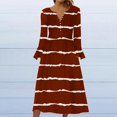 thumbnail image 2 of Long Sleeve Dress,Long Dress for Women Summer,Womens Fashion Printed Casual Long Sleeve V-Neck Dress,3/4 Sleeve Dress for Women,Dress for Women Casual Summer, 2 of 5