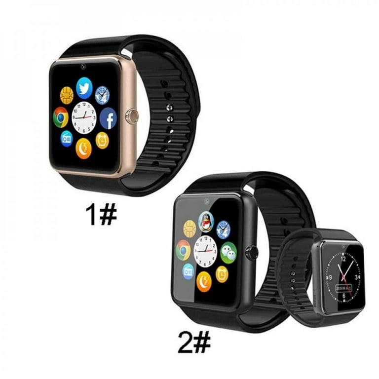Bluetooth GT08 Smart Watch Touch Screen Big Battery Support TF Sim Card Camera IOS iPhone Android Phone - Walmart.com