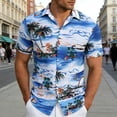 thumbnail image 2 of XIAONU Men's Tropical Print Button Down Shirt Short Sleeve Casual Hawaiian Beach Vacation Breathable Shirt, 2 of 4
