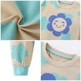 thumbnail image 7 of WOYY Girls Sleepwear Cotton Flower Print Long Sleeve T-Shirt Pants Outfit Set, Sizes 3-4T, 7 of 7