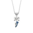 thumbnail image 2 of Delight Jewelry Silvertone Blue Running Shoe Silver tone Bow Heart Necklace, 2 of 4