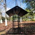 thumbnail image 2 of Outdoor Suet Wild Bird Feeder with Hanging Metal Roof Single Set Cake Wild Bird Feed Recommended, 2 of 7
