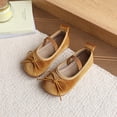 thumbnail image 4 of Toddler Girls Dress Shoes Mary Jane Flats Oxfords Wedding Party Bow Flower Shoes Comfort Loafers Gold 11(28), 4 of 6