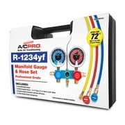 Certified A/C Pro Car Air Conditioner Refrigerant Gauge & AC Recharge Kit to Dispense R-12343YF to Compatible Vehicles,Includes Recalibrateable Low & High Pressure Gauges,InterDynamics C33