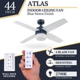 thumbnail image 2 of Prominence Home Ventilateur de Plafond Atlas LED 44 Pouces avec Lumière, Télécommande et 4 Pales, Bleu, 2 of 12