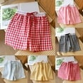 thumbnail image 3 of Boxer Shorts for Women Summer Gingham Cotton Pajamas Lounge Sleep Pj Lace Drawstring Plaid Shorts Y2K Beach Bottoms with Pockets, 3 of 4