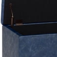 thumbnail image 6 of Cosmopolitan 34 in.W Contemporary Storage Ottoman in Denim Blue Faux Leather, 6 of 11