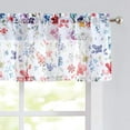 thumbnail image 2 of Floral Print Kitchen Curtains 36 inch Length for Cafe Bathroom 3 Piece Semi Sheer Colorful Flower Tiers and Valances Set Rod Pocket,Multicolor, 2 of 6