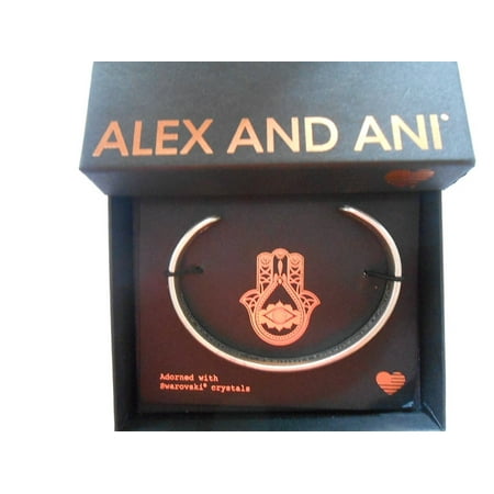 Alex and Ani Hand of Fatima Cuff Rafaelian Silver Finish Bracelet With Box and Card