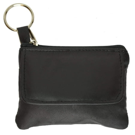 Marshal - Ladies Small Genuine Leather Change Coin Purse with Key Ring - 0