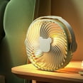 thumbnail image 2 of CASAFUN New Style Small Fan Wall Hanging Desktop Multifunctional Lighting Fan USB Rechargeable Fan 3 Speeds Mini Personal Portable Fan 360° Rotation Adjustable for Bedroom Dorm, 2 of 9