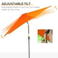 thumbnail image 4 of Outsunny 8.5FT Patio Umbrella, Garden Parasol with 6 Ribs, Orange, 4 of 10