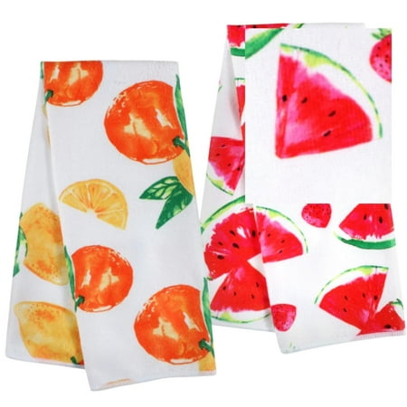 

Kitchen Towels Tropical Party Home Collection 2Pcs Printed Summer Spring Absorbent Tropical Bar Dish Hand Decoration Bathroom Towel 15x25in Soft Feel 100% Polyester Cooking Baking Gifts Set