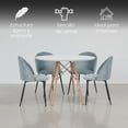 thumbnail image 3 of Ilios Innova | Comedor Roslo 4s Set de Mesa Redonda Blanca y 4 Sillas de Terciopelo Azul, Estilo Nórdico Moderno Minimalista para Espacios Pequeños, 3 of 9