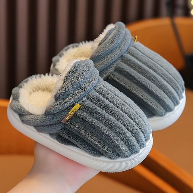 Girl's Slippers Ohufall Winter Children Add Non-slip Keep Warm Home Slippers