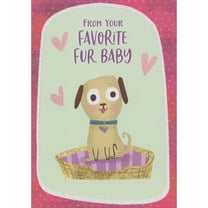Designer Greetings Puppy in Basket with Purple Blanket: Favorite Fur Baby Mother's Day Card from Dog