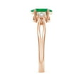 thumbnail image 3 of ANGARA Natural 1.1 ct Emerald Split Shank Engagement Ring with Trio Diamonds in 14K Rose Gold for Women (Size-8x6mm) | May Birthstone, Anniversary, Jewelry Gift for Women | Natural Emerald Ring, 3 of 9