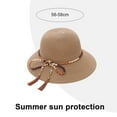 thumbnail image 2 of 56-58 cm circunferencia del sombrero mujer verano salida playa sombrero de paja ocio anti-ultravioleta sombrero plegable, 2 of 5