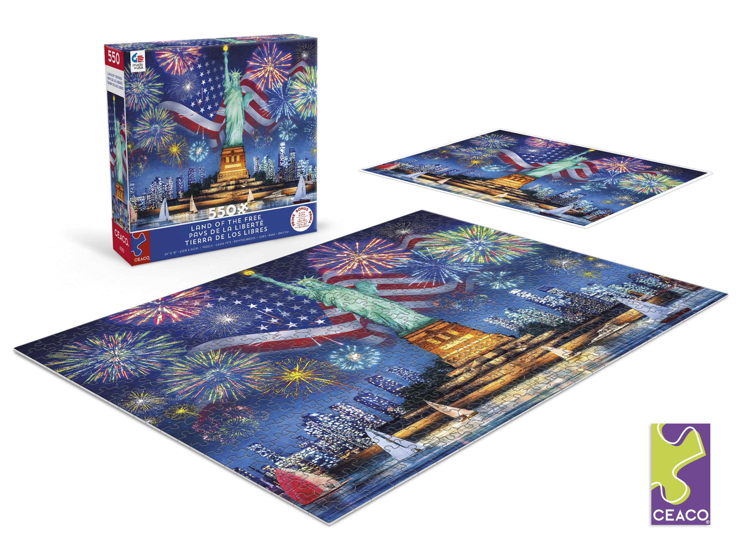 Ceaco - Land of the Free - Liberty - 550 Piece Interlocking Jigsaw Puzzle