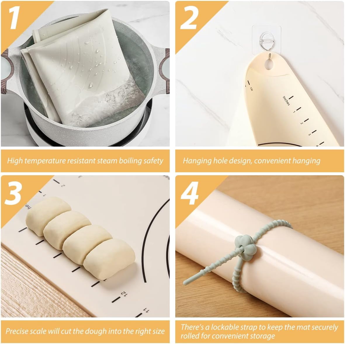 EuChoiz Silicone Pastry Mat 32" x 24" Non Stick Baking Mat Food Grade Silicone Rolling Dough Mat