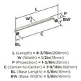 thumbnail image 5 of Amerock Cowrie 7-9/16 inch (192mm) Center-to-Center Polished Nickel Cabinet Pull, 5 of 6