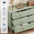 thumbnail image 2 of Bingirl Commode Cannelée 54 Pouces de Large Armoire Organisatrice de Rangement pour Salon Couloir Entrée Vert, 2 of 7