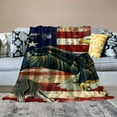 thumbnail image 2 of Nawypu   Throw Blanket – Oversized Woven Plush Sofa or Soft Comfort Bed Décor with Printed Wildlife Design for Adults (Bald Eagle), 2 of 6