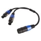 thumbnail image 2 of Cable divisor de altavoz cable adaptador de ruptura de altavoz Plug and Play flexible 1 hembra a 2 macho para amplificador de potencia para monitor de escenario, 2 of 8