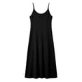 thumbnail image 2 of Lmueinov Women's Spaghetti Strap Ribbed Knit Midi Dress Sleeveless Scoop Neck High Stretch Loose Casual Dress Soft Summer Daily Beach Vacation Dresses, M-XXL, 2 of 6