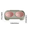 thumbnail image 3 of Double Bowl Pet Feeder 350ml Each Stays in Place for Cats and Small Dogs, Tilted Height Neck Care Removable Bowls, Stable Easy Clean Daily Feeding Station Indoor Gift, 3 of 7
