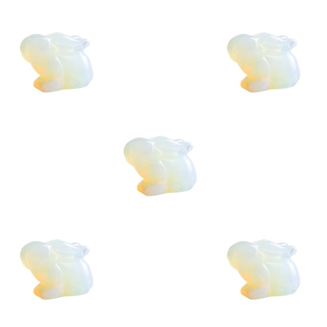 Figuritas de cristal Moyic Animal Dongling Jade tallada conejo ornamento liebre estatua regalo hogar Blanco Type2 NO2