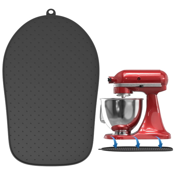 Sliding Mat for KitchenAid Mixer-Silicone Kitchen Aid Mixer Slider Mat for 4.5-5 Qt Tilt-Head Stand Mixer, Kitchen Aid Mixer Accessories Countertop Protection&Easy Movement, Rugged Slider Mat-Black
