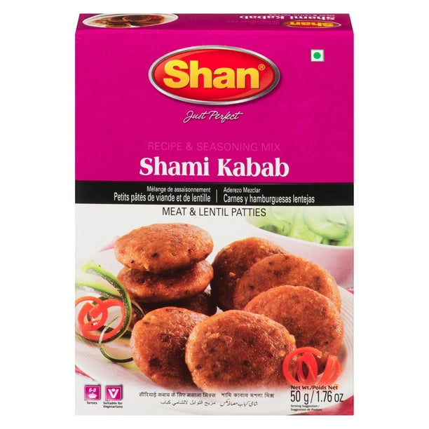Recette et mélange d'assaisonnement Shami Kabab de Shan 50 g