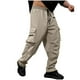 thumbnail image 2 of Pantalones largos para hombre, casuales, de moda, de color sólido, con cordón, cintura elástica y bolsillos., 2 of 8