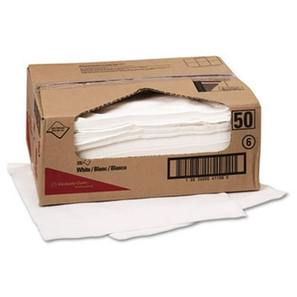 Kimberly-Clark 41100 WYPALL X70 Essuie-Glaces Feuille Plate 14,9 x 16,6 Blanc 300/BX
