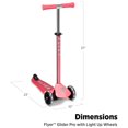 thumbnail image 2 of Radio Flyer Kids Scooter, Flyer Glider Pro Ride On Toy w/ Light Up Wheels, Pink, 2 of 9