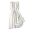 thumbnail image 1 of CHOK Robes Printemps Été pour Femmes 2024 Manches Longues Coton Lin Robe Longue Décontractée Confortable Ceinture Fluide, 1 of 5