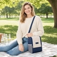 thumbnail image 6 of Insulated Lunch Bag | Lunch Bag with Shoulder Strap | Insulated Cooler Bag for Work and Picnic | Navy Portable Cooler Bag for Men and Women, 6 of 6