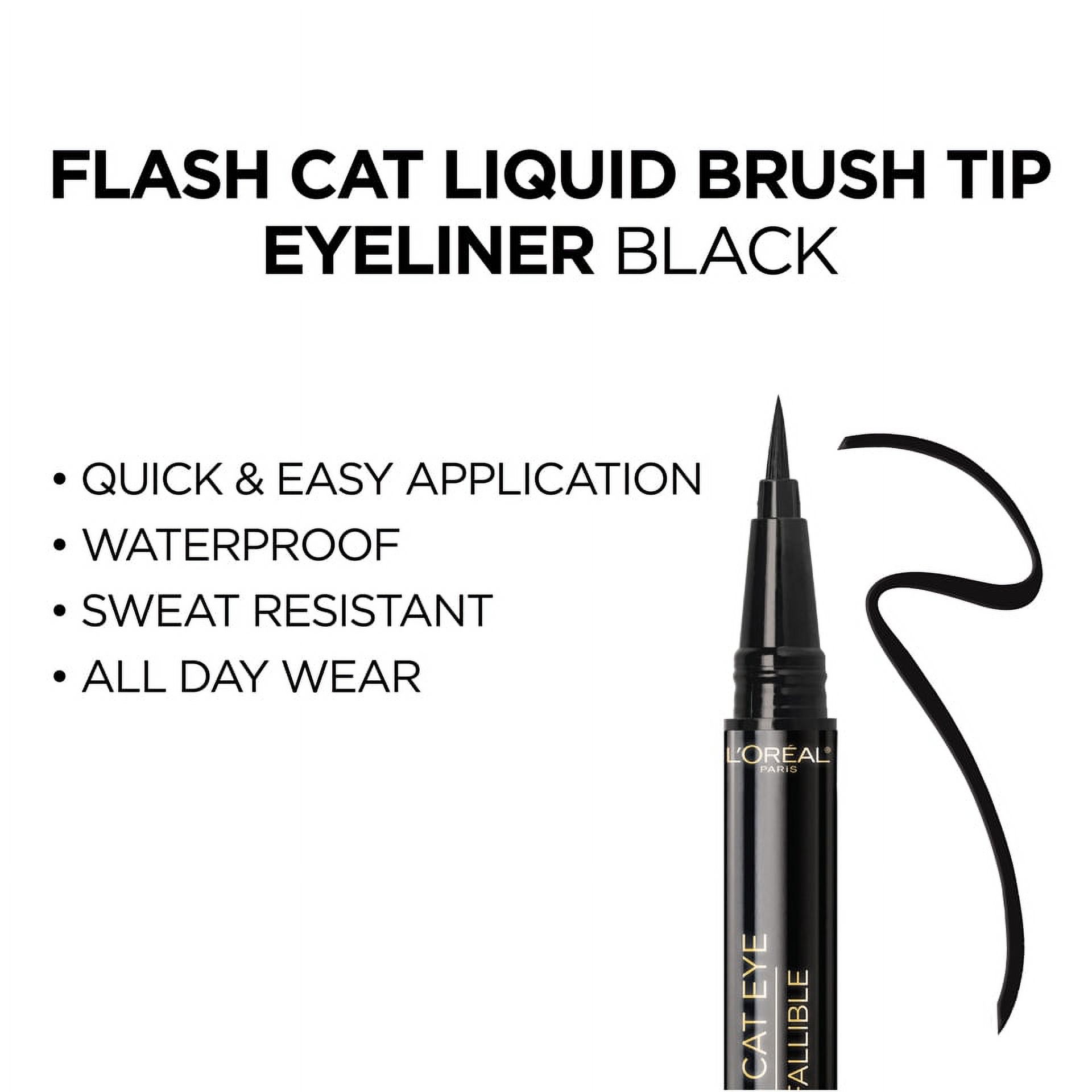 L'Oreal Paris Infallible Flash Cat Eye Waterproof Brush Tip Liquid Eyeliner, Black - image 5 of 19