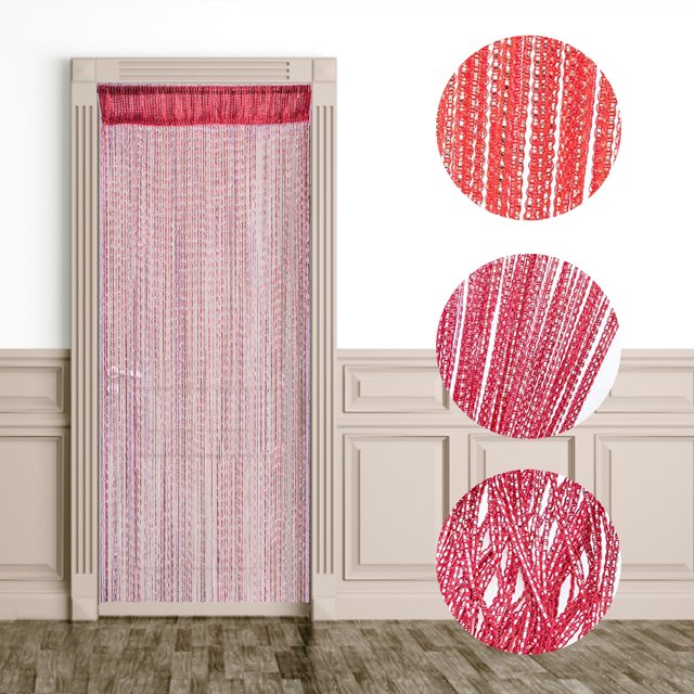 Adornos de cortina de puerta de 1x2m Cortina de entrada de moda para el hogar (rojo)